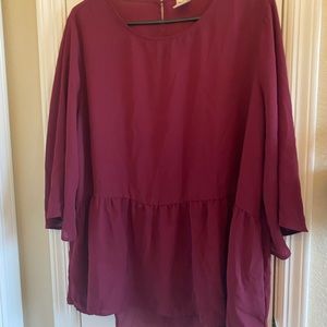 Raspberry Colored Faded Glory LongSleeve Shirt XXL